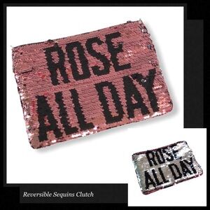 ROSE ALL DAY 2-Way Sequin Swipe Clutch